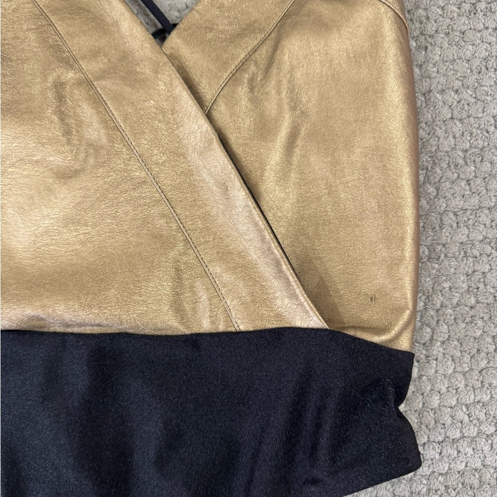 Gold and Black Wrap Top